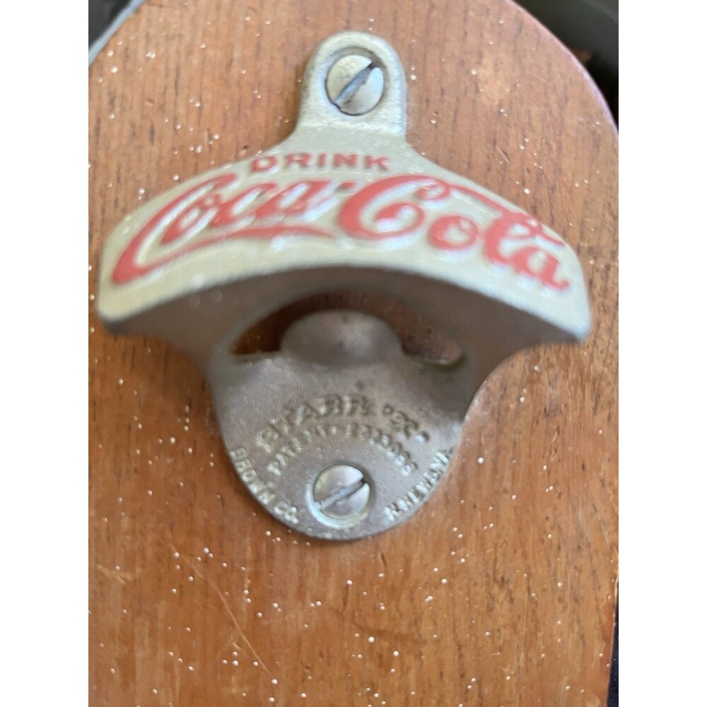 Vintage 1970’s Coca-Cola Drink Wall Mount Bottle Opener Wood Catcher Holder - Picture 3 of 8